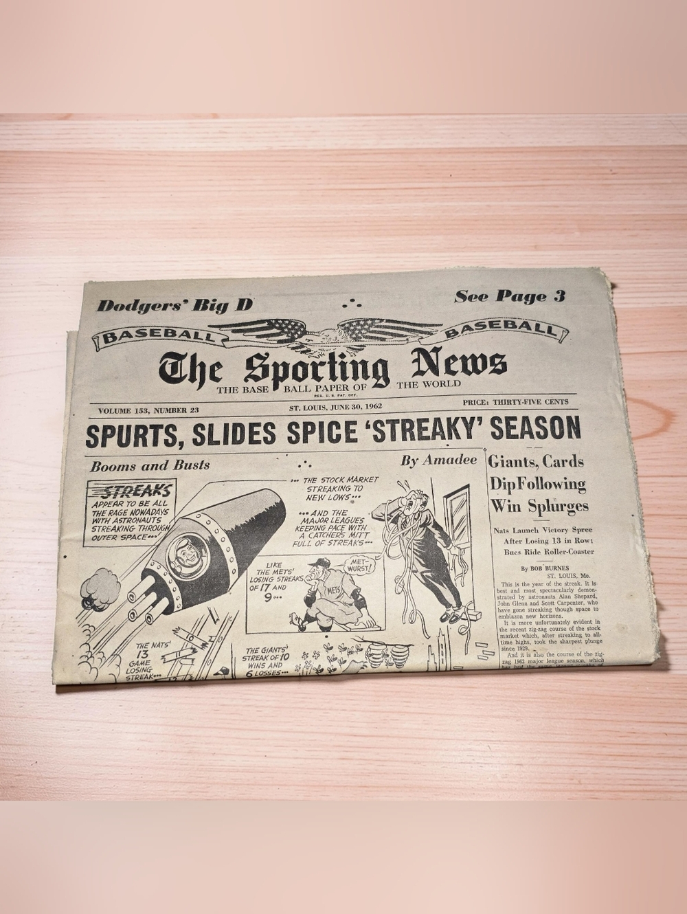 The Sporting News Baseball Newspaper - June 30, 1962